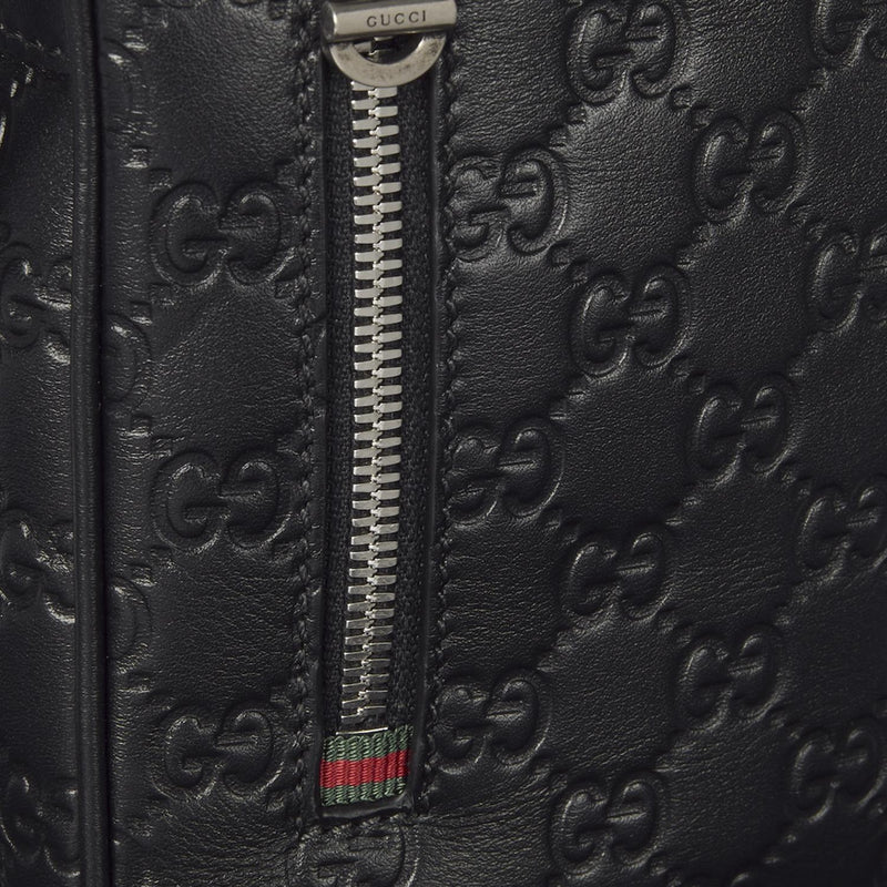 Gucci Gg Embossed Leather Crossbody Bag — Black