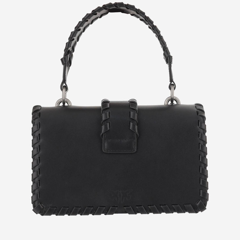 Pinko Quilted Leather Shoulder Bag — Black