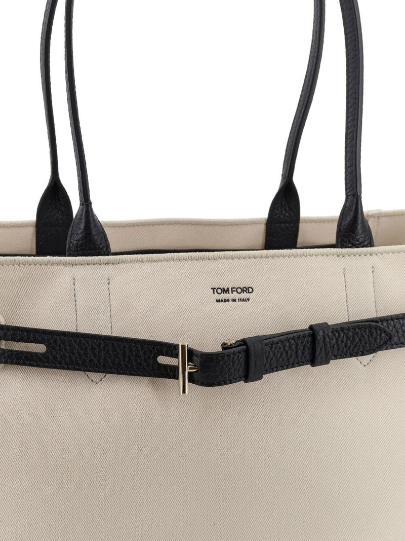 Tom Ford Audrey Shoulder Bag — Beige Cotton