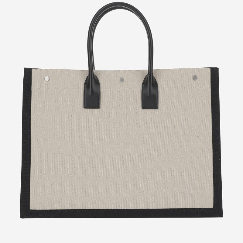 Saint Laurent Rive Gauche Tote Bag — Beige Cotton