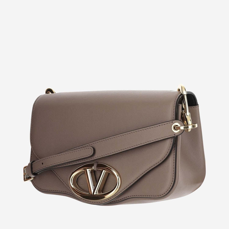 Valentino Garavani Shoulder Bag — Beige Leather