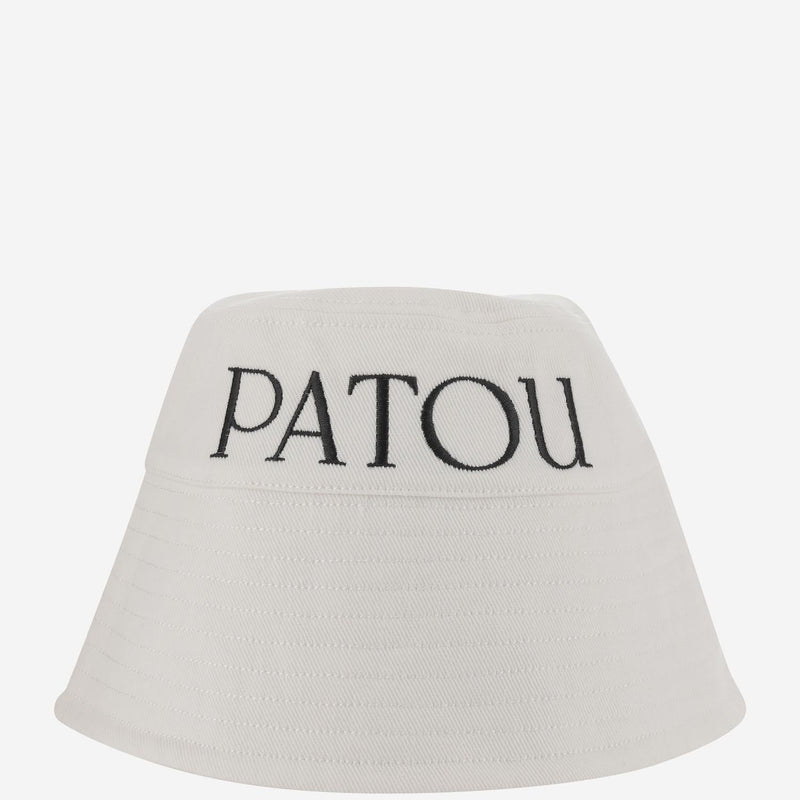 Patou Ac02701320 Embroidered Logo Cotton Bucket Hat — White