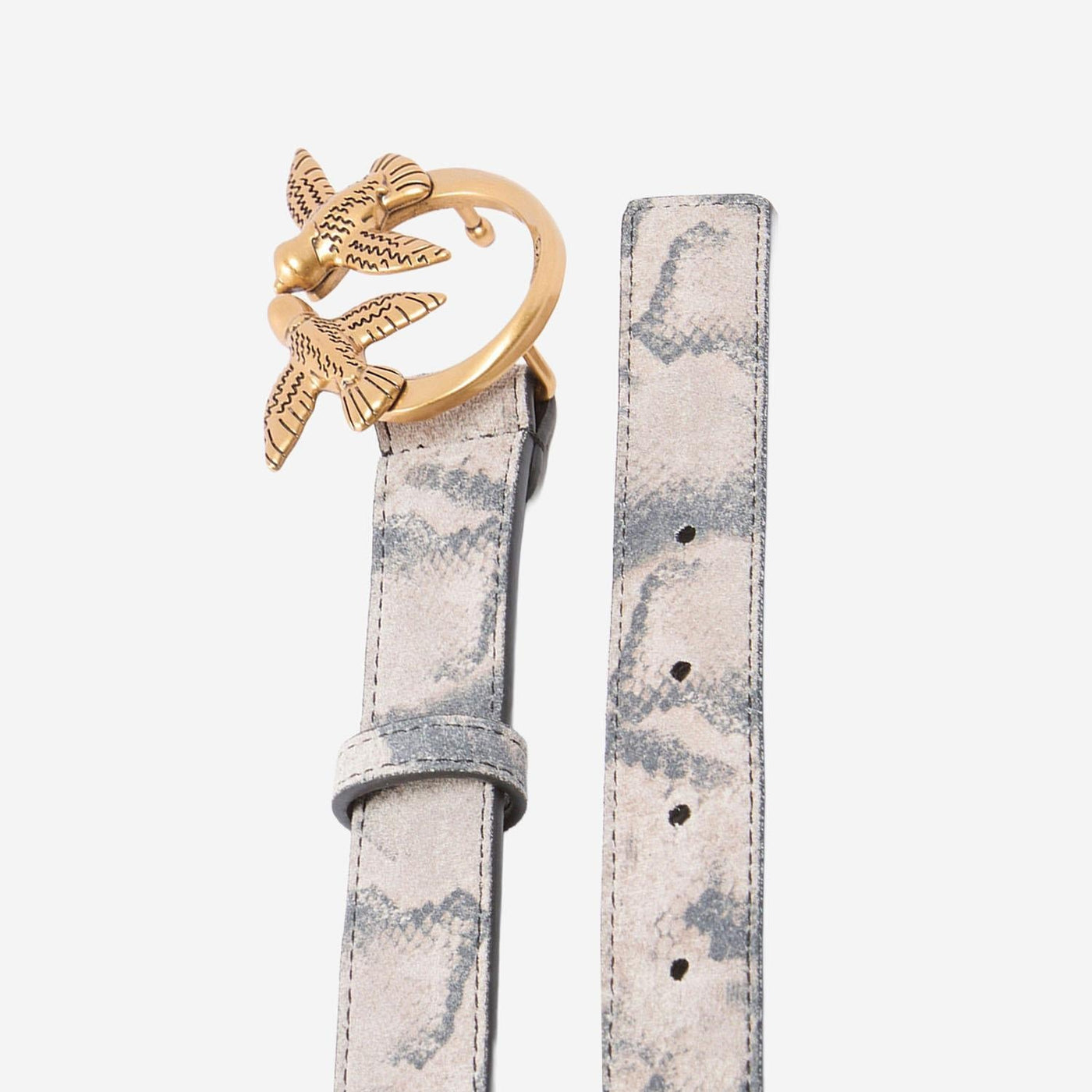 Pinko Love Birds Buckle Leather Belt — Multicolor
