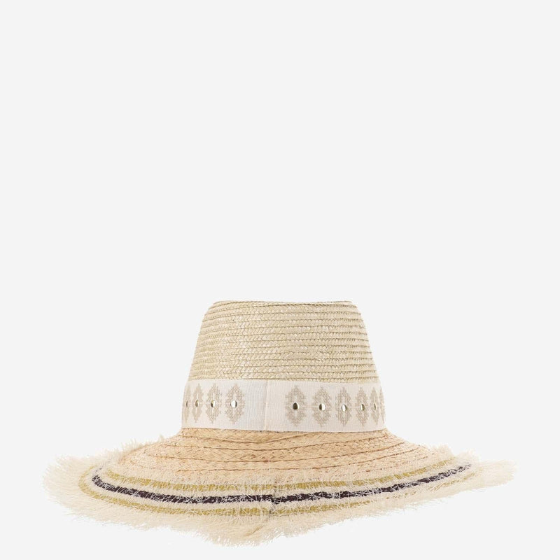 Ferruccio Vecchi 385981 Straw And Viscose Blend Sun Hat — Beige