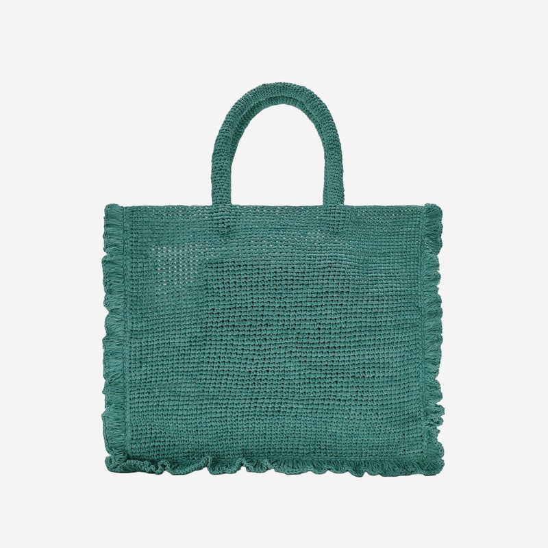 Mc2 Saint Barth Raffia Shoulder Bag — Green