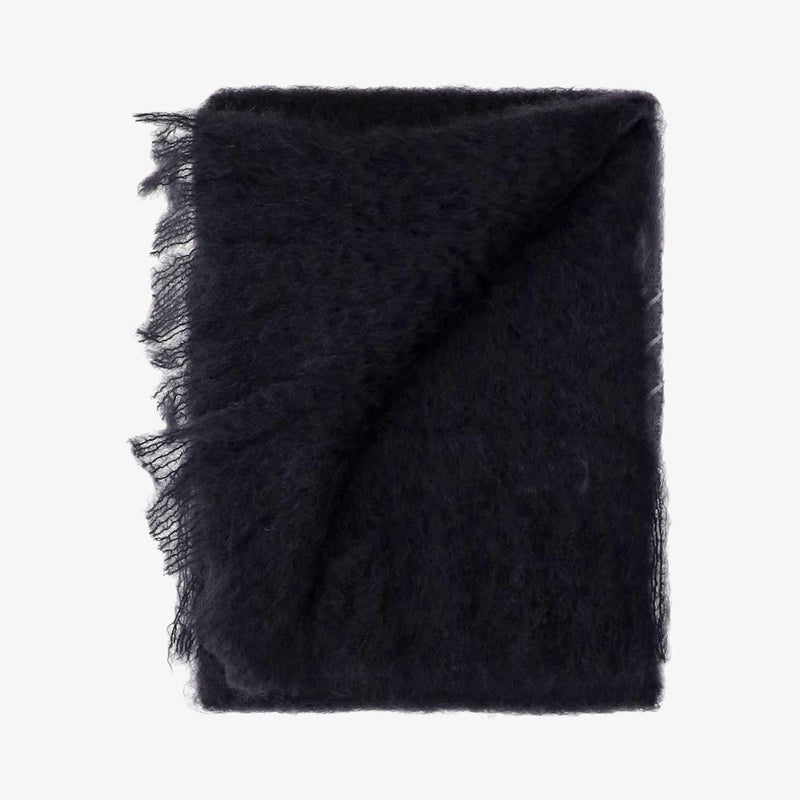 Jil Sander Mohair-Blend Scarf — Black Scarfs