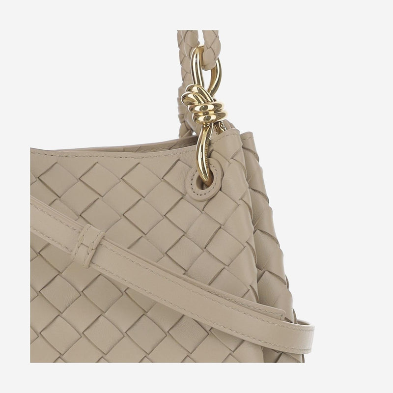 Bottega Veneta Parachute Shoulder Bag — Beige Lambskin Leather