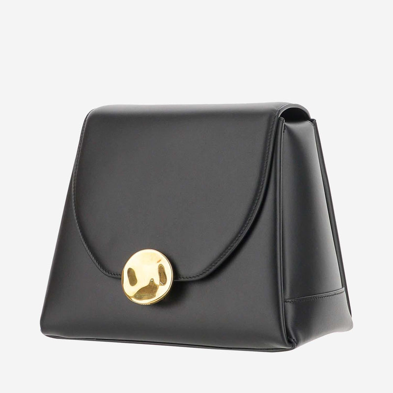 Jil Sander Calfskin Leather Shoulder Bag — Black