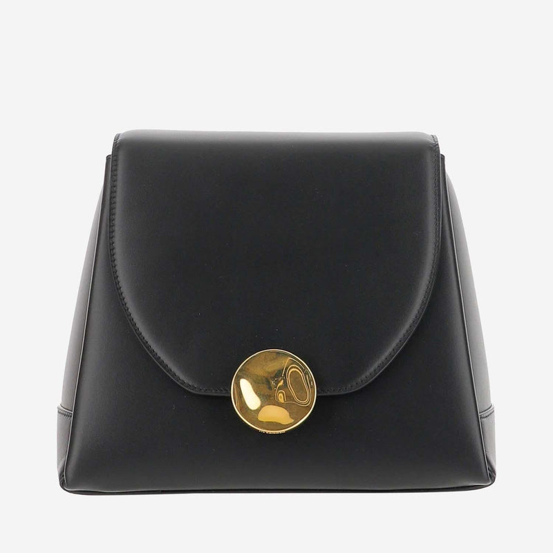 Jil Sander Calfskin Leather Shoulder Bag — Black