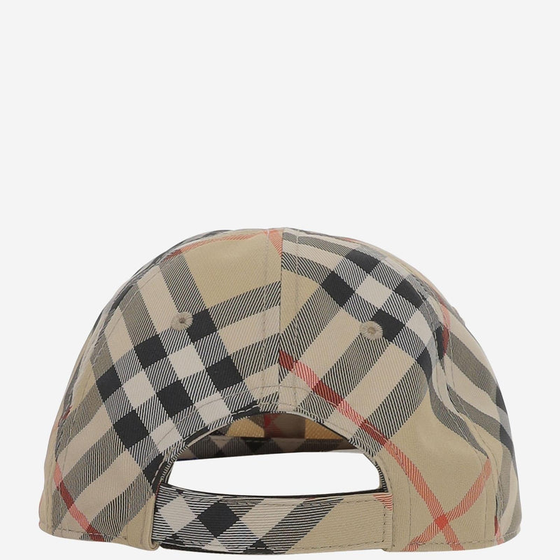 Burberry 8101181 Check Polyester Baseball Cap — Beige Caps