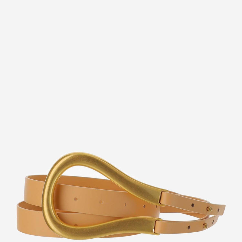 Bottega Veneta French Calfskin Belt — Almond