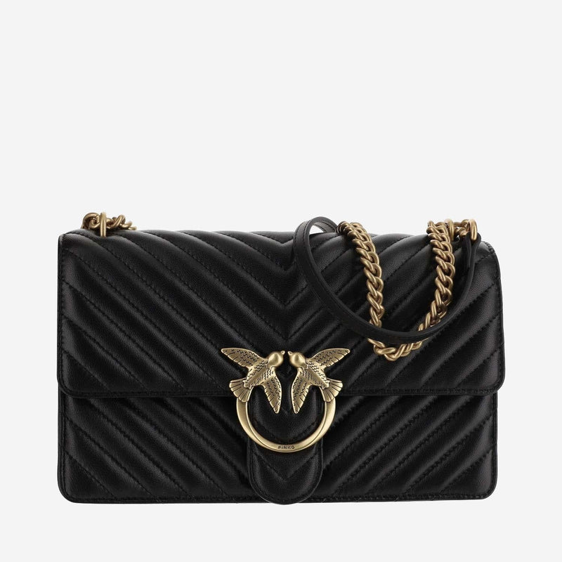 Pinko Shoulder Bag — Black Leather