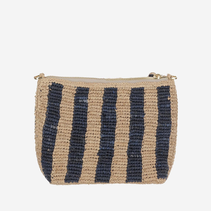 Mc2 Saint Barth Striped Raffia Clutch — Multicolor