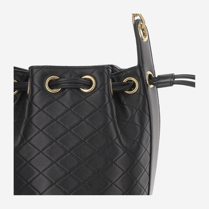 Saint Laurent Quilted Lambskin Bucket Bag — Black