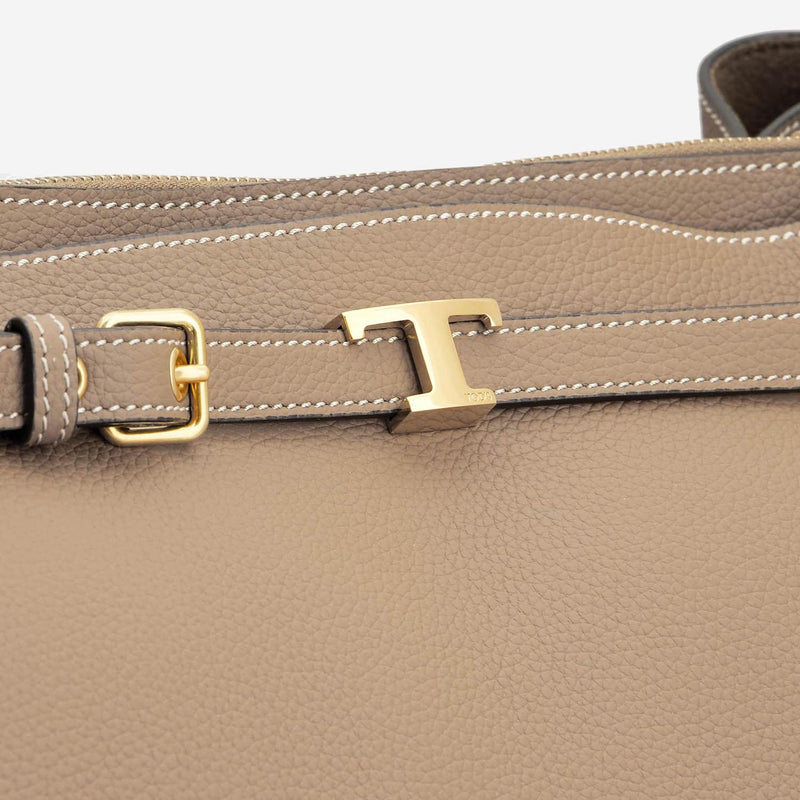 Tods Shoulder Bag — Beige Calfskin