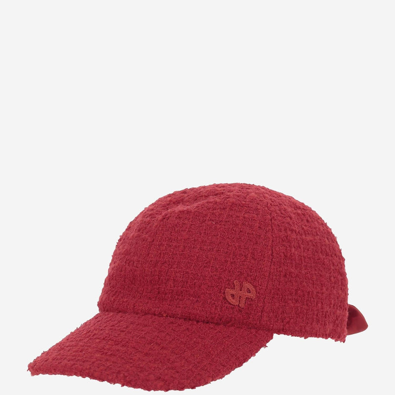 Patou Ac1110223 Tweed Wool Baseball Cap — Red Caps