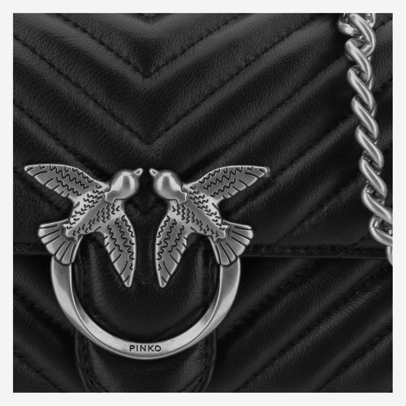 Pinko Shoulder Bag — Black Leather