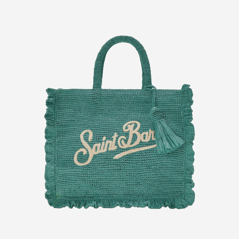 Mc2 Saint Barth Raffia Shoulder Bag — Green