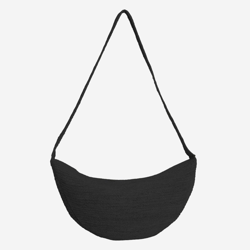 Ibeliv Luna Shoulder Bag — Black Rafia