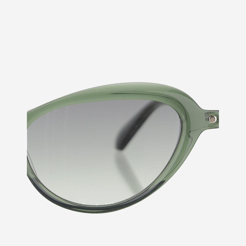 Carven Cc4096s Oval Acetate Sunglasses — Green