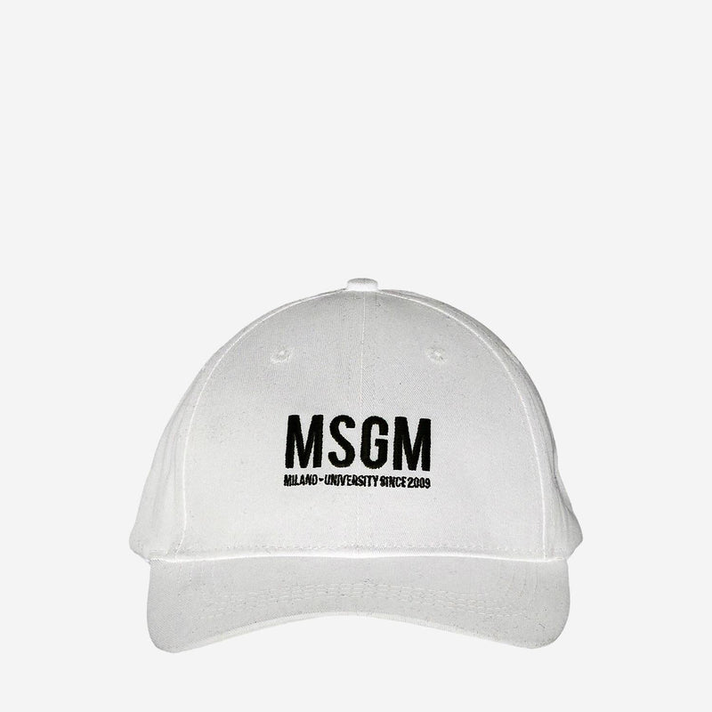 Msgm S6msjubc019 Logo-Embroidered Cotton Baseball Cap — White Caps