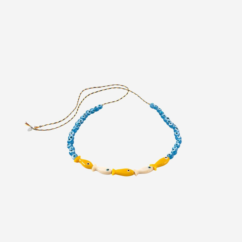 Sorbet Island Fabric And Glass Bead Necklace — Multicolor Beads Necklaces