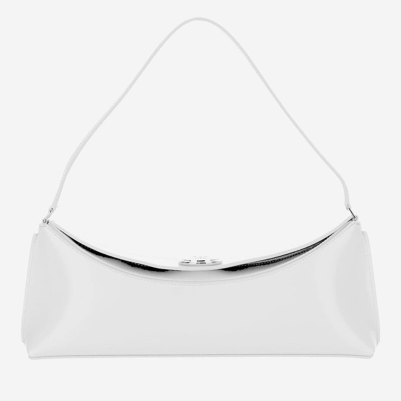 Jacquemus Oval Shoulder Bag — White Calfskin Leather
