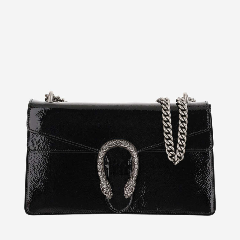 Gucci Dionysus Shoulder Bag — Black Patent Leather