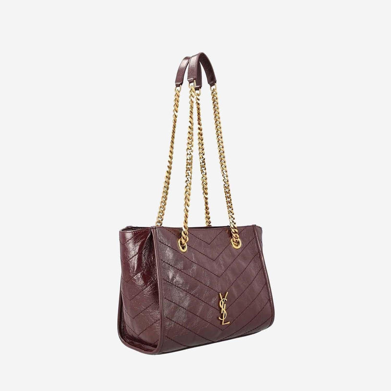 Saint Laurent Niki Shoulder Bag — Bordeaux Leather