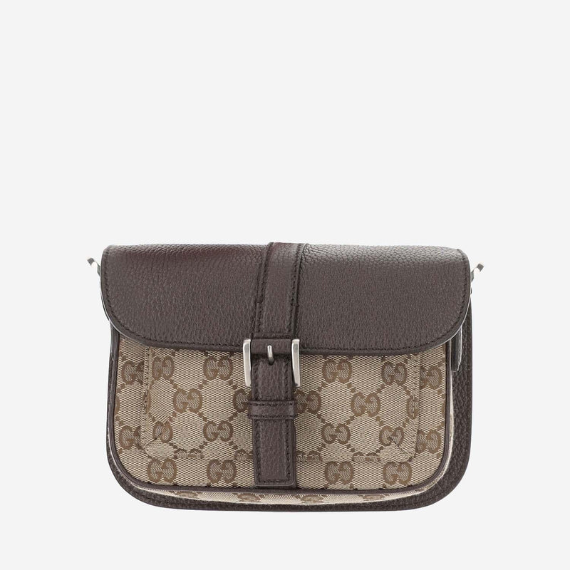Gucci Gg Fabric Shoulder Bag — Brown