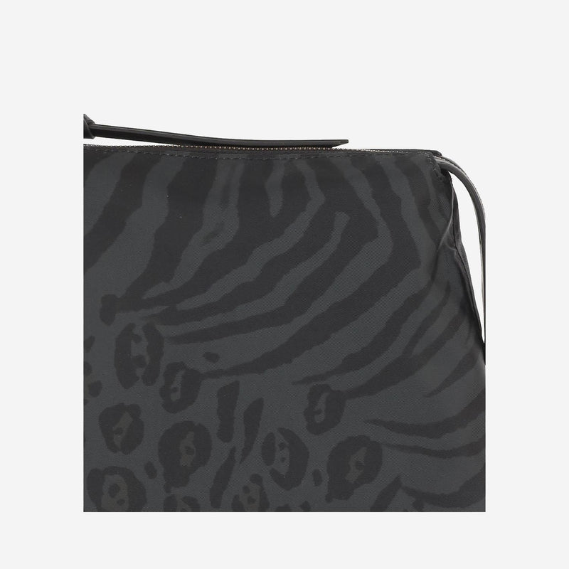 Pinko Animal Print Nylon Toiletry Bag — Black Wallet