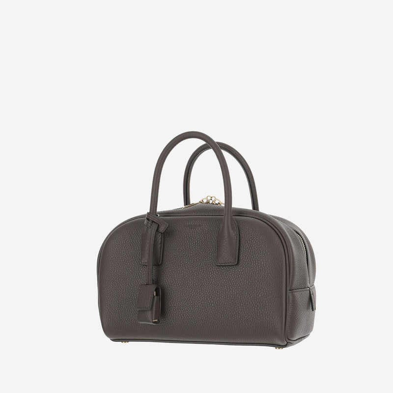 Saint Laurent Pebbled Leather Shoulder Bag — Gray