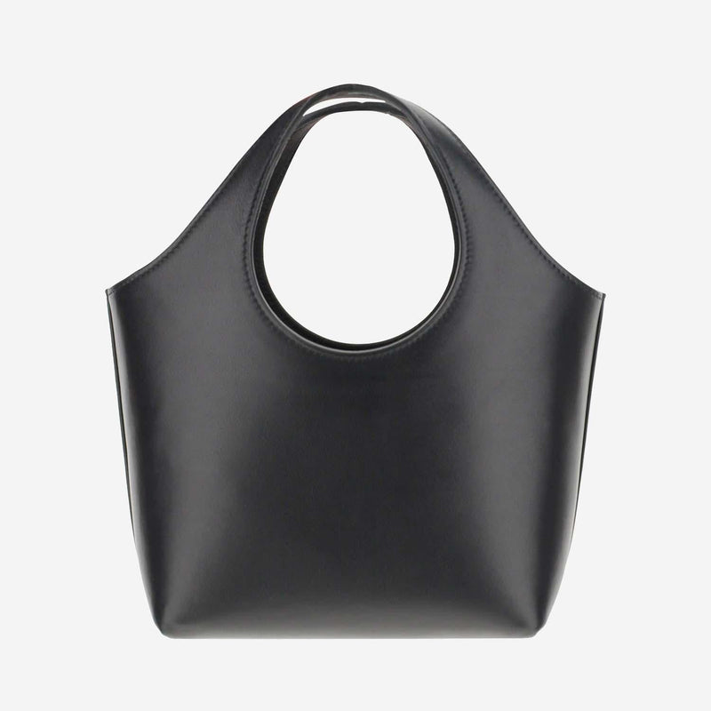 Balenciaga Logo-Embossed Calfskin Shoulder Bag — Black