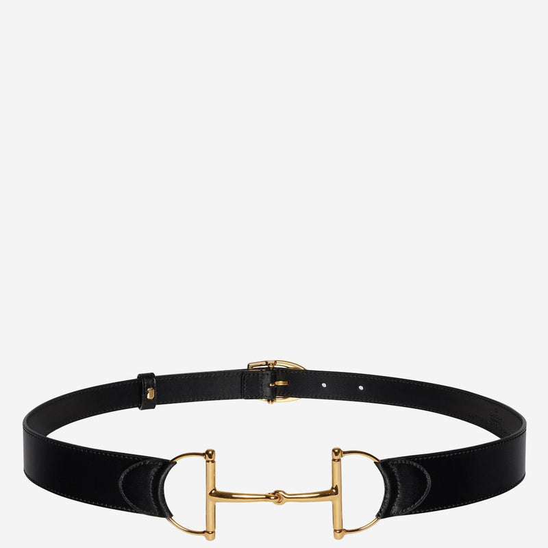 Gucci Oversized Buckle Belt — Black Calf Skin