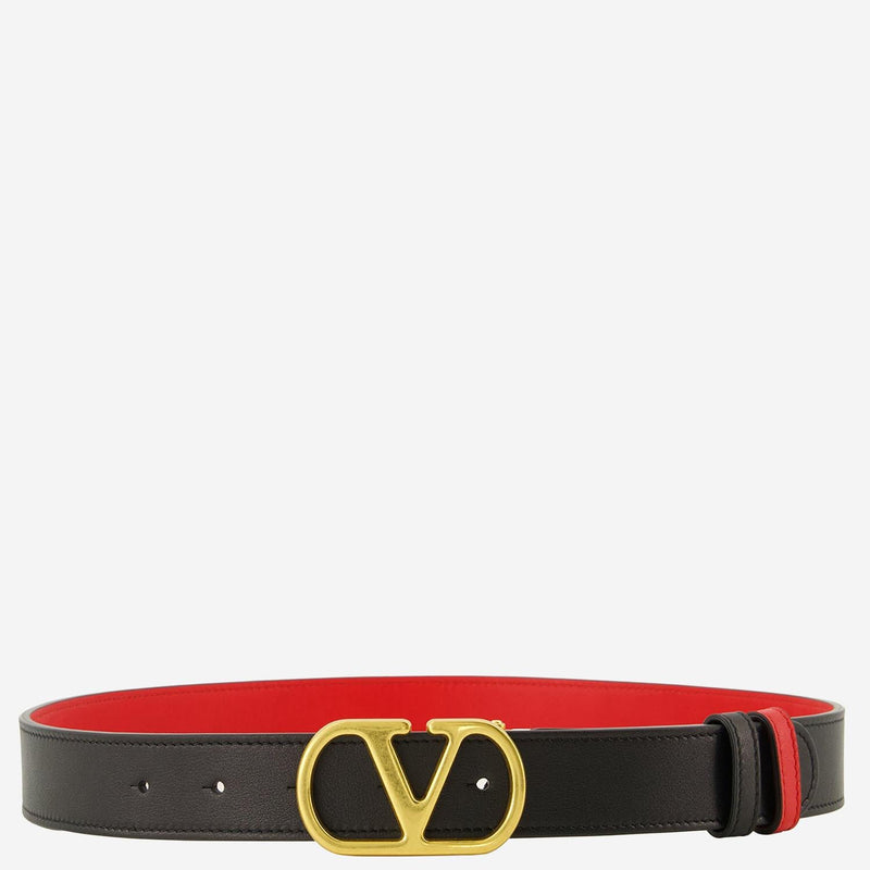 Valentino Garavani Vlogo Signature Belt — Multicolor Leather