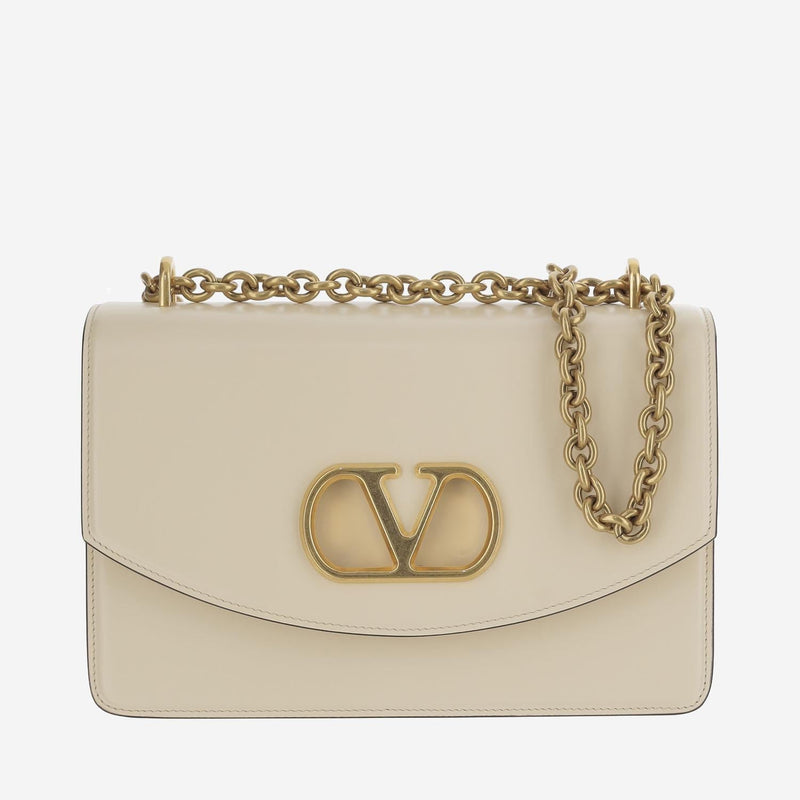 Valentino Garavani Vain Shoulder Bag — Beige Calfskin