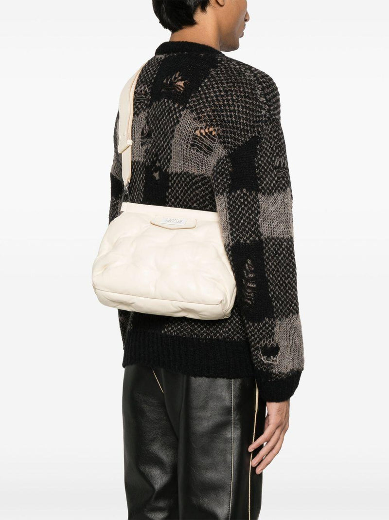 Maison Margiela Quilted Lambskin Shoulder Bag — White Lambskin; Lining: Nylon