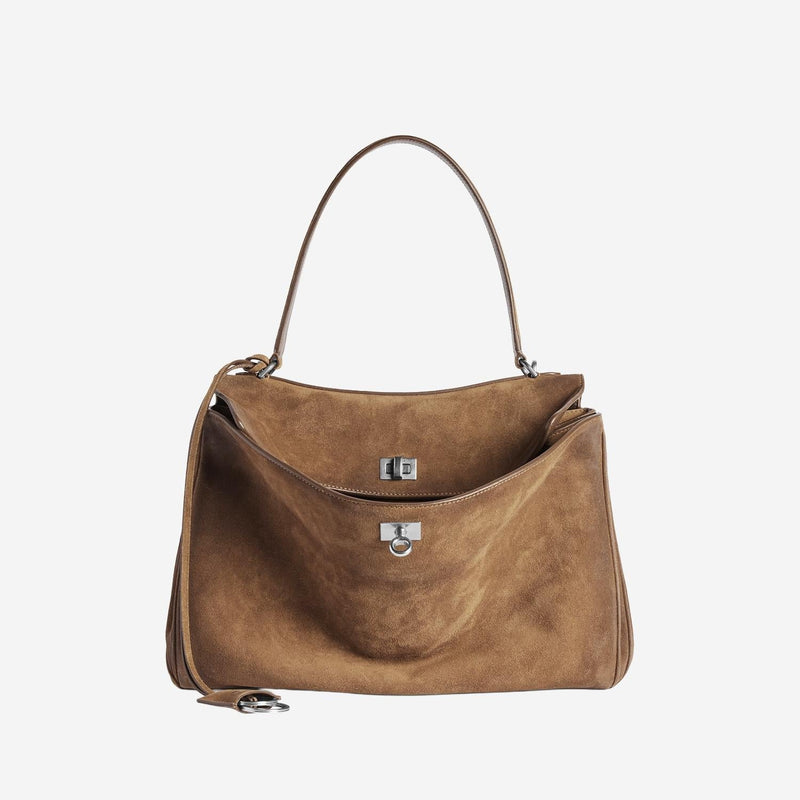 Balenciaga Rodeo Shoulder Bag — Brown Domesticated Calf Leather