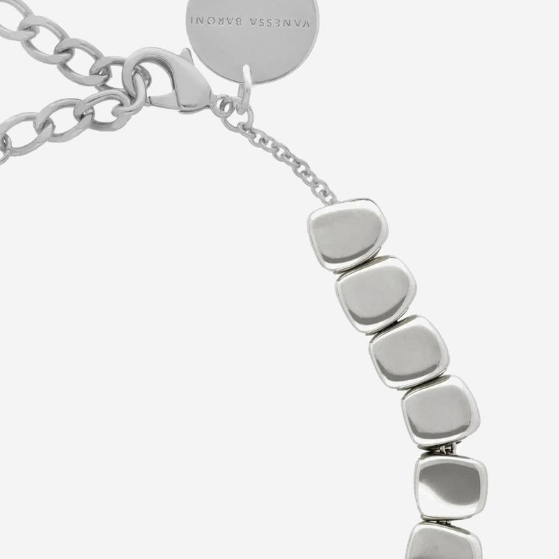 Vanessa Baroni Mini Organic Shape Silver Metal Bracelet — Bracelets