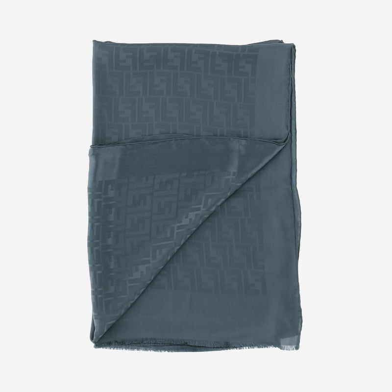 Fendi Silk Ff-Motif Scarf — Green Scarfs