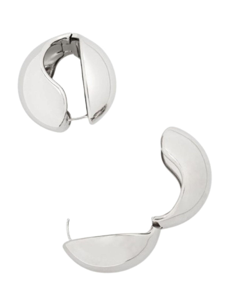 Coperni Oversized Logo Creole Earrings — Silver Brass