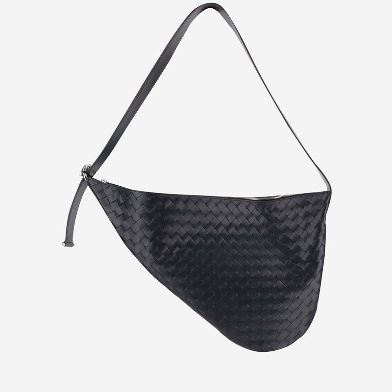 Bottega Veneta Virgule Shoulder Bag — Navy Calfskin