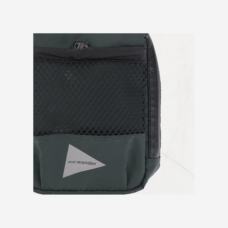 And Wander Nylon Checkered Crossbody Bag — Green Polyester