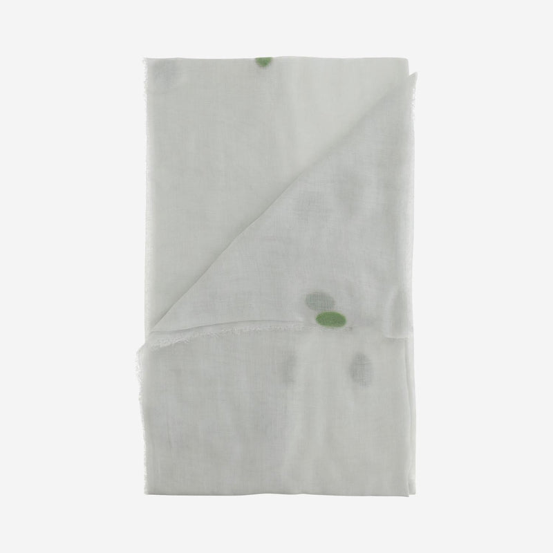 Faliero Sarti Silk-Blend Polka Dot Scarf — White Modal; Silk; Wool Scarfs