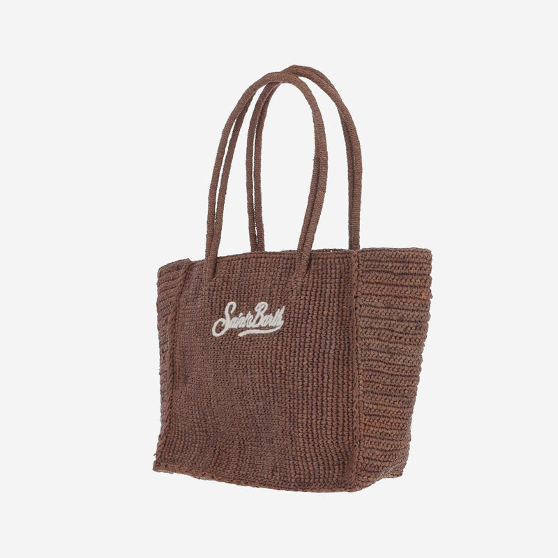 Mc2 Saint Barth Woven Raffia Shoulder Bag — Brown