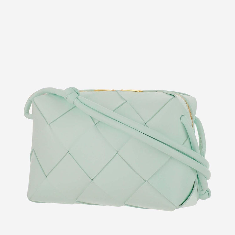 Bottega Veneta Small Cassette Shoulder Bag — Green Lambskin