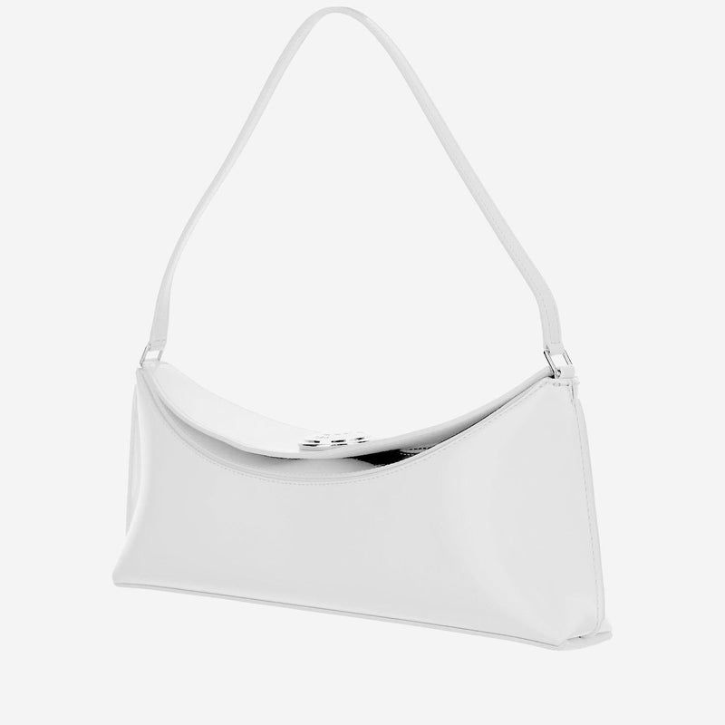 Jacquemus Oval Shoulder Bag — White Calfskin Leather