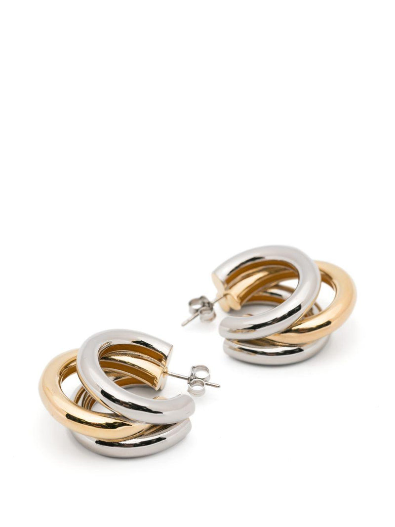 Rabanne Interlocked Circle Earrings — Silver Brass