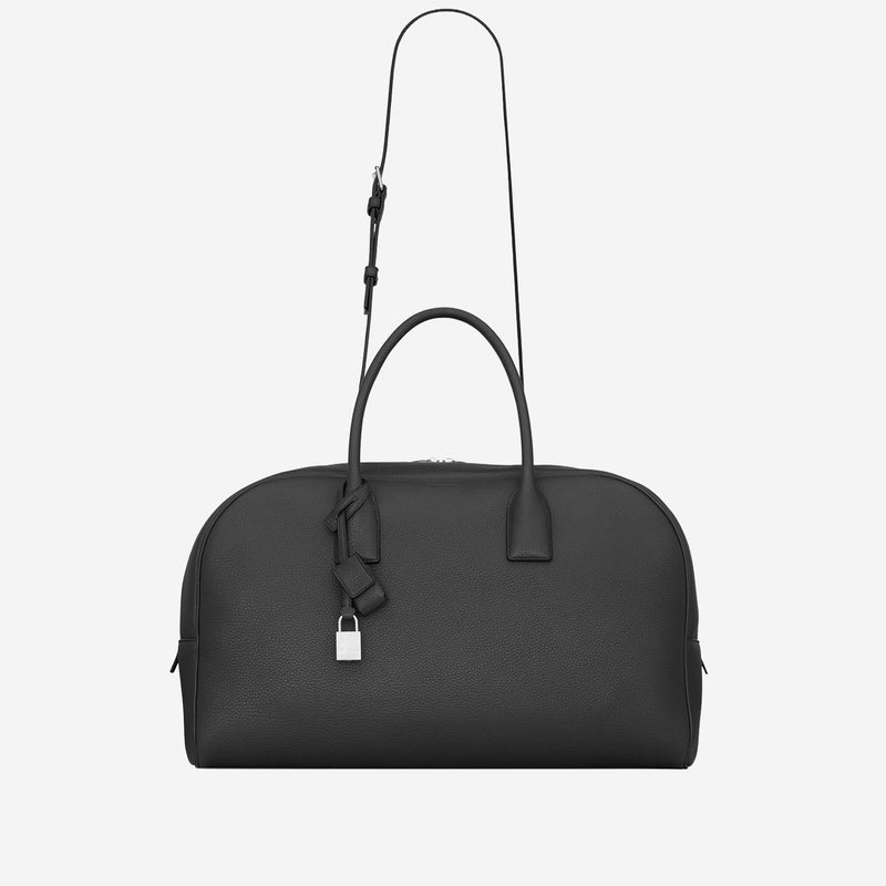 Saint Laurent Hammered Calfskin Top Handle Bag — Black Leather