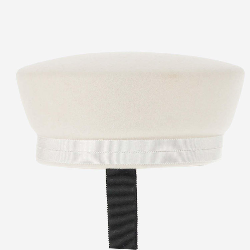 Maison Michel 110806001 Beret — White Rabbit Fur Felt Berets